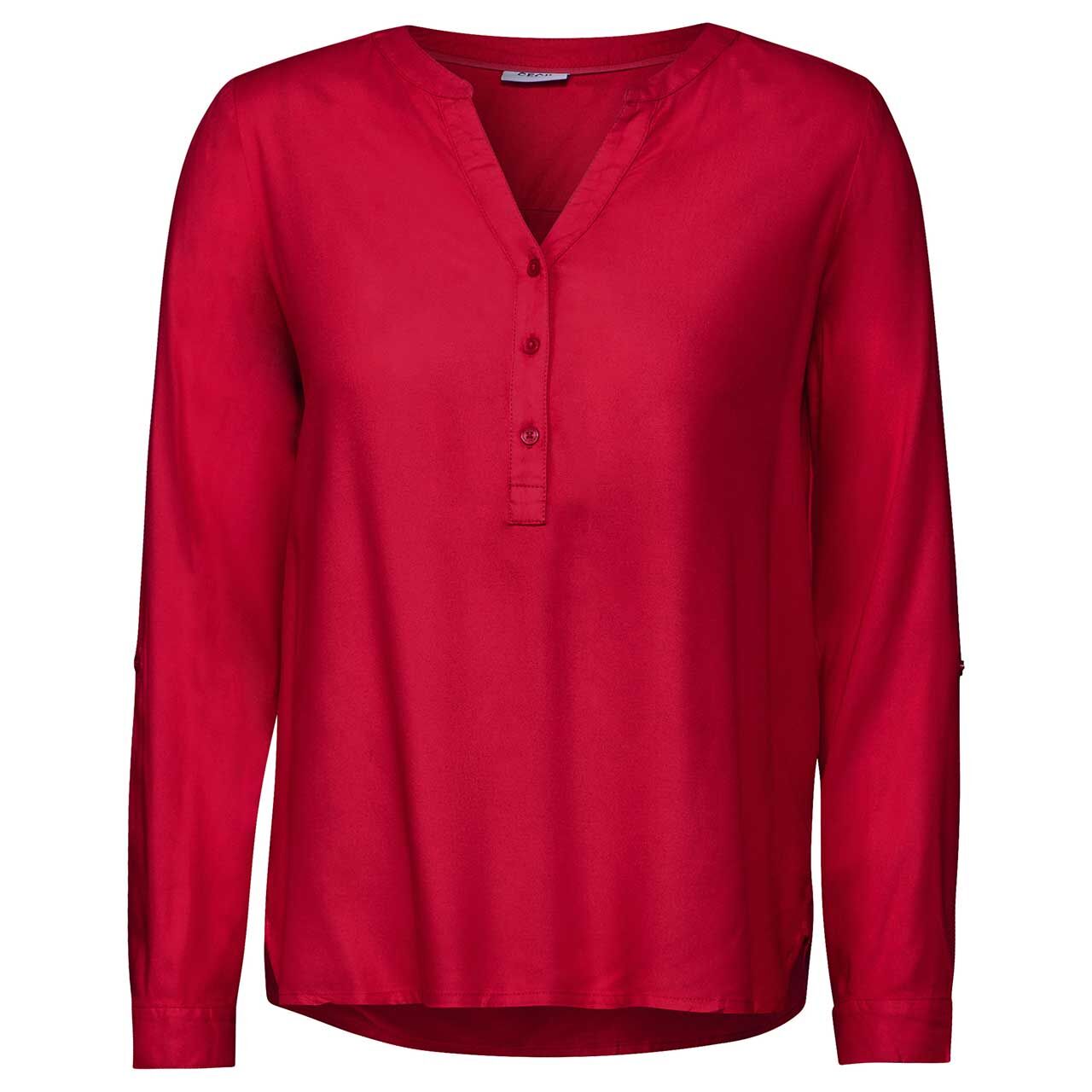 Cecil Damen Langarm Bluse Solid granita red