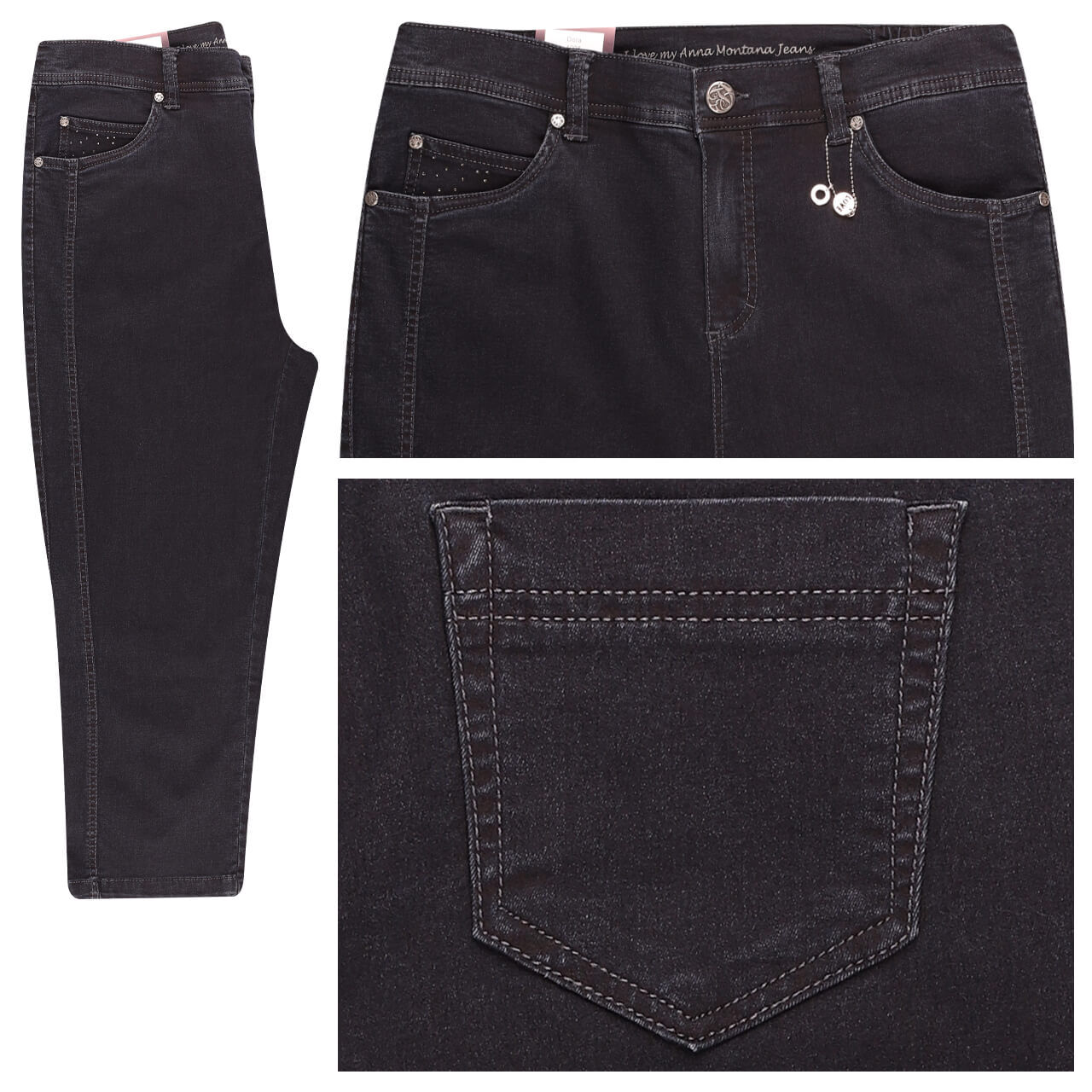 Anna Montana Dora Milano 3/4 Capri Jeans dark blue Anna Montana Dora Milano 3/4 Capri Jeans dark blue