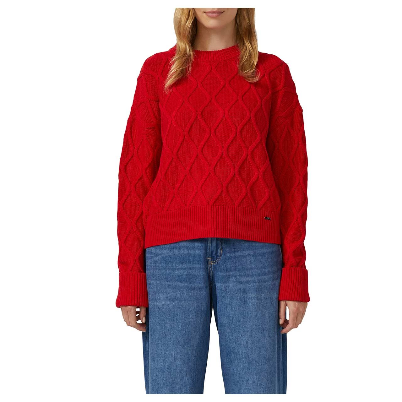 s.Oliver Damen Pullover in Rot, Vorderansicht am Model