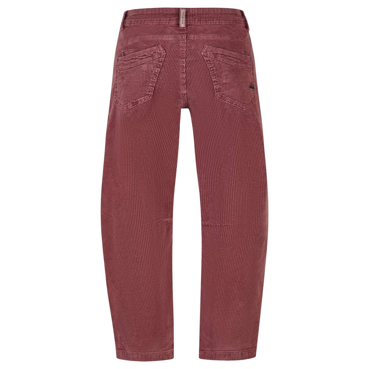 Damen Cordhose Malibu 7/8 Relaxed Corduroy von Buena Vista in Weinrot, Rückansicht