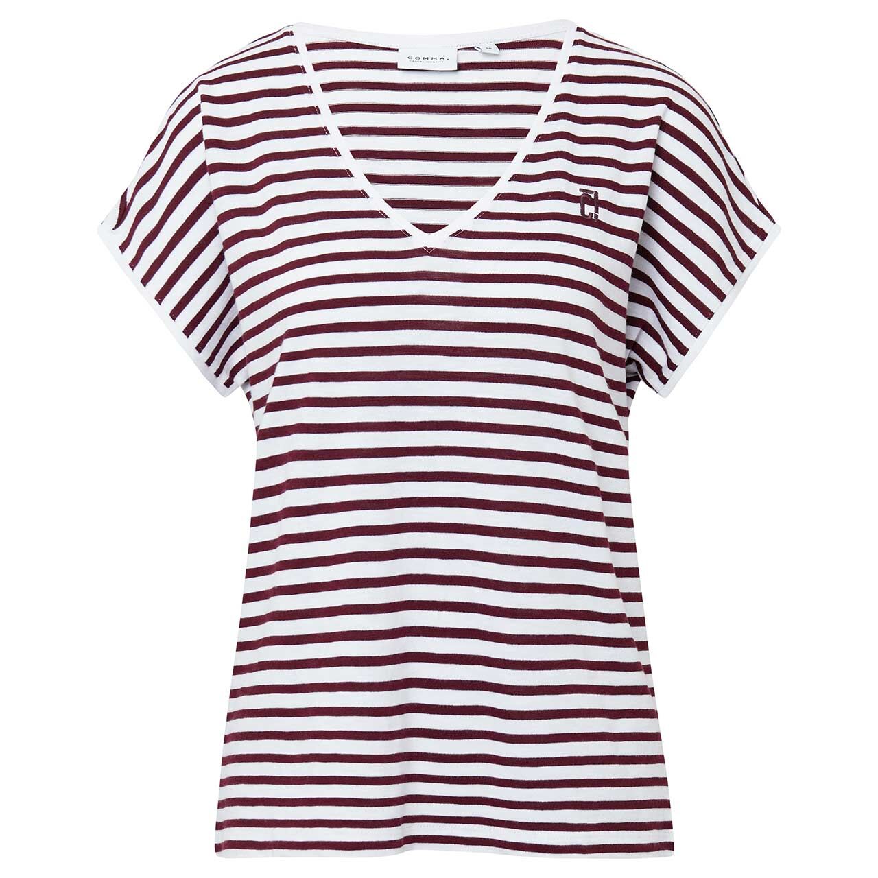 Comma Damen T-Shirt red white stripes