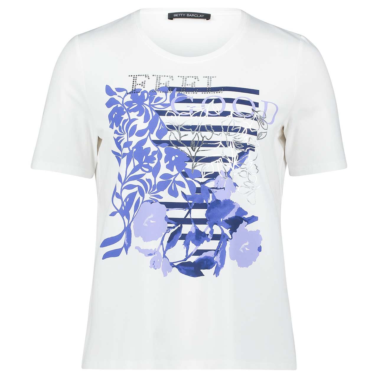 Betty Barclay Damen T-Shirt patch cream blue print