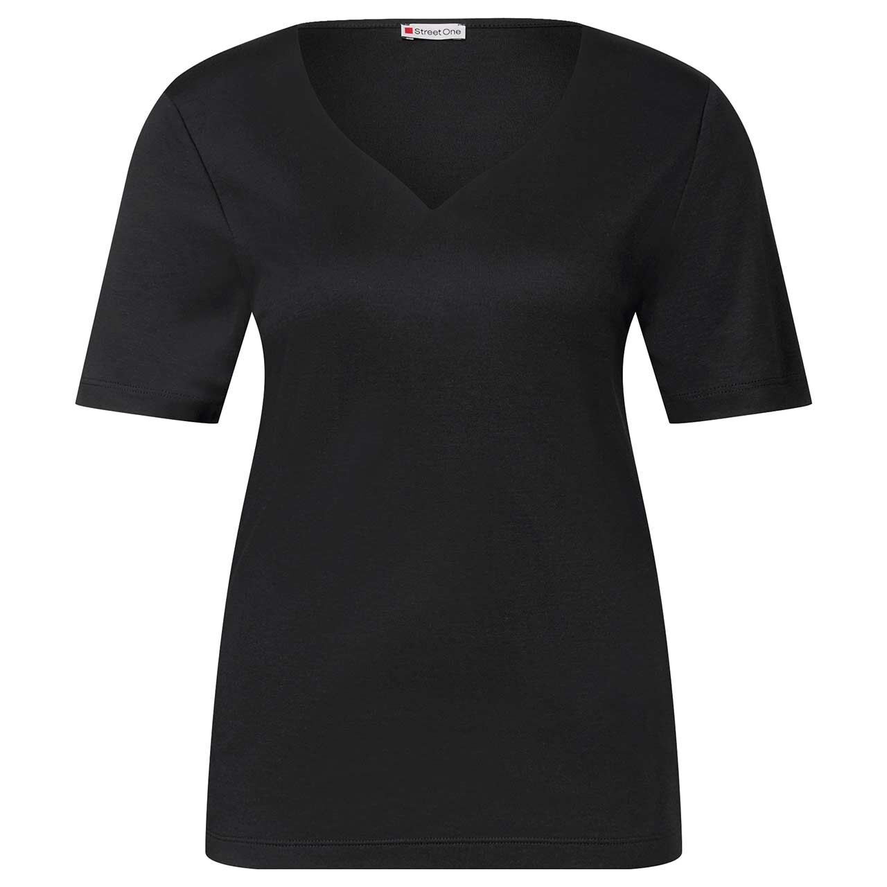 Street One Damen T-Shirt Heart Neckline black Street One Damen T-Shirt Heart Neckline black