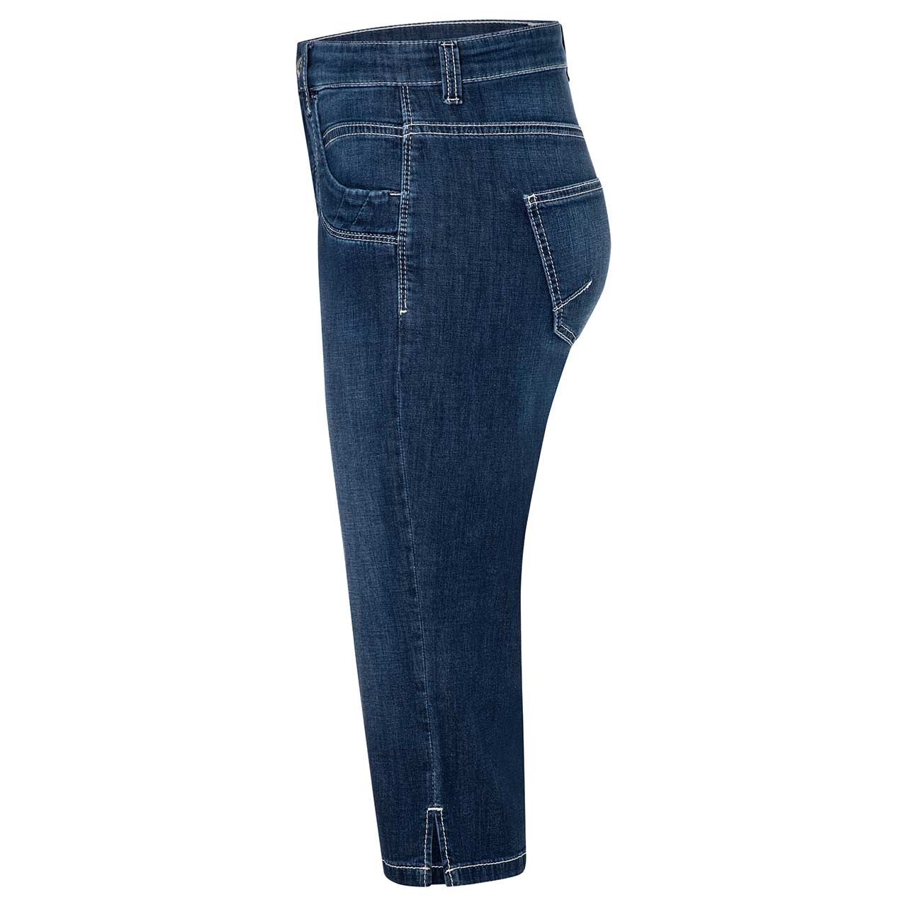 Damen 3/4 Jeans Capri von mac in Dunkelblau angewaschen, Seitenansicht