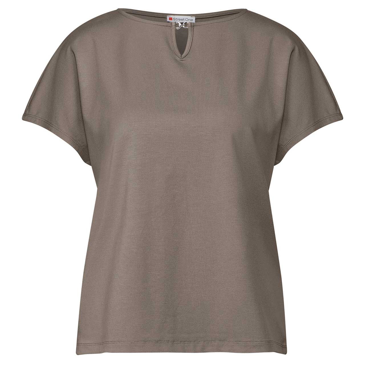 Street One Jersey Damen T-Shirt von Street One in Sandbraun, Vorderansicht
