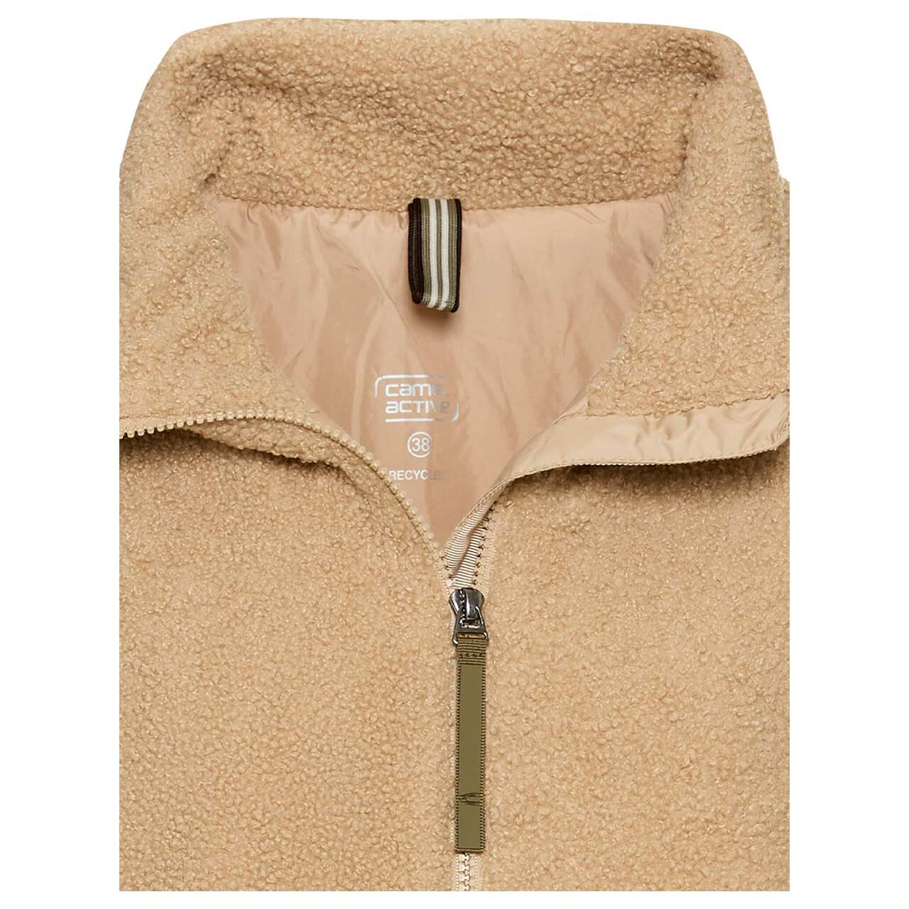Damen Teddyjacke von Camel active in Hellbraun, detaillierte Vorderansicht