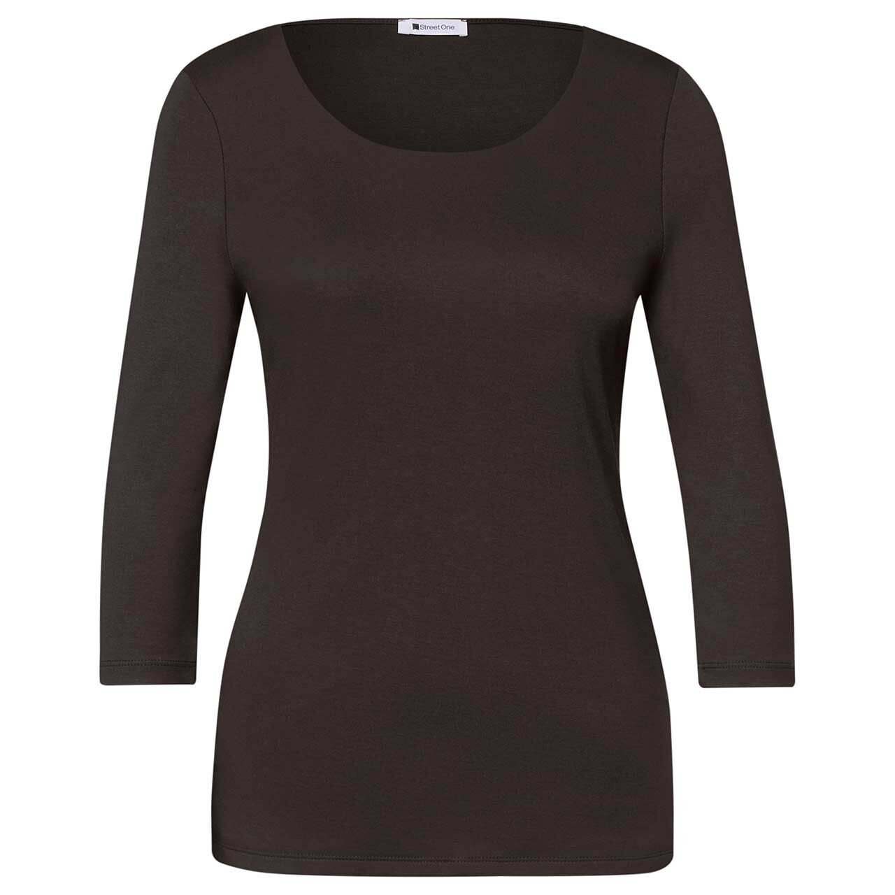 Street One Damen 3/4 Arm Shirt Pania black coffee