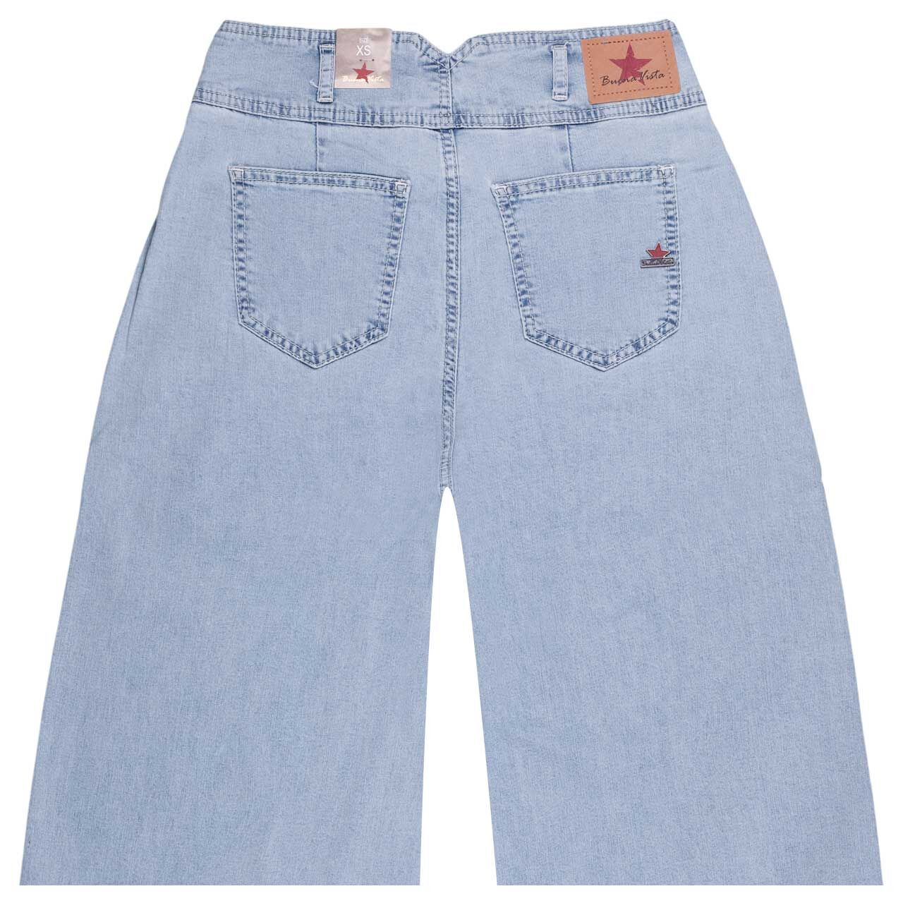 Stretch Damenjeans Liv Palazzo 7/8 Air Denim von Buena Vista in Hellblau angewaschen, detaillierte Rückansicht