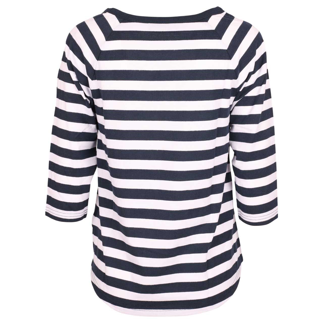 Damen 3/4 Arm Shirt Celin von Elbsand in Dunkelblau gestreift, Rückansicht