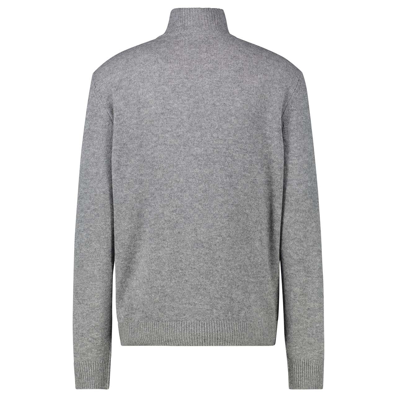 Herren Strickjacke von Lerros in Hellgrau meliert, Rückansicht