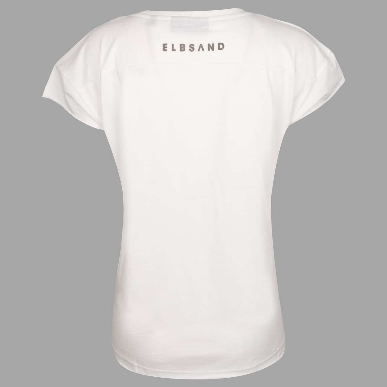 Damen T-Shirt Ragne von Elbsand in Cremeweiß mit Print, Rückansicht