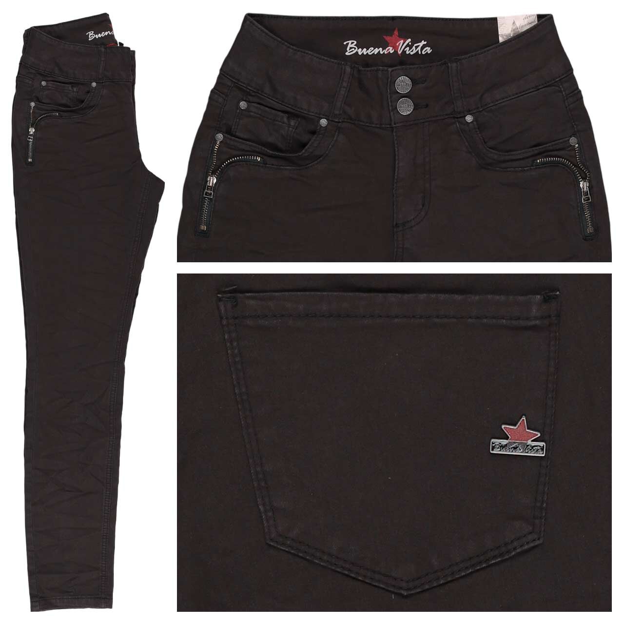 Buena Vista Tummyless-Z Cropped Stretch Twill Ankle Baumwollhose carbon Buena Vista Tummyless-Z Cropped Stretch Twill Ankle Baumwollhose carbon