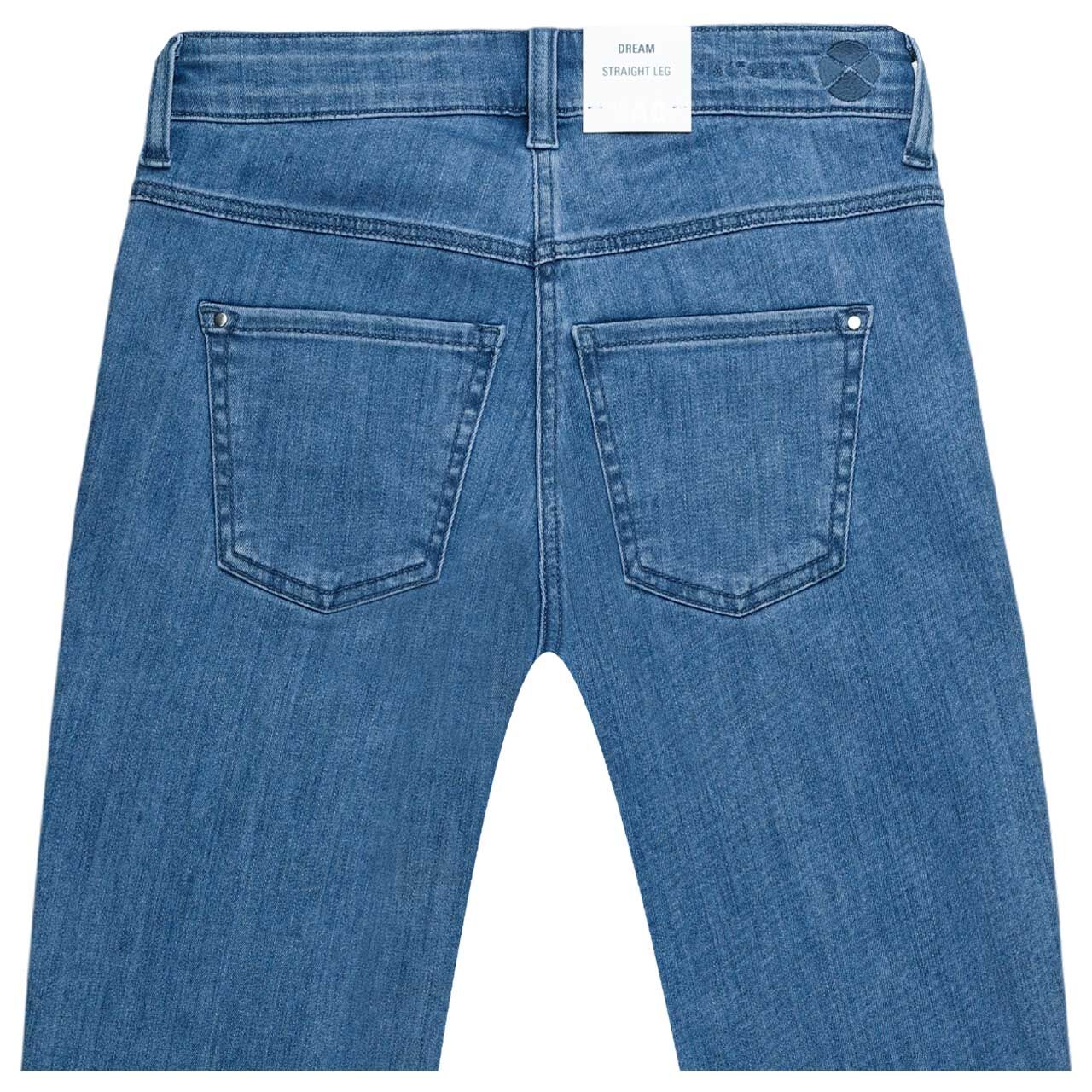 Damenjeans Dream von MAC in Blau angewaschen, detaillierte Rückansicht
