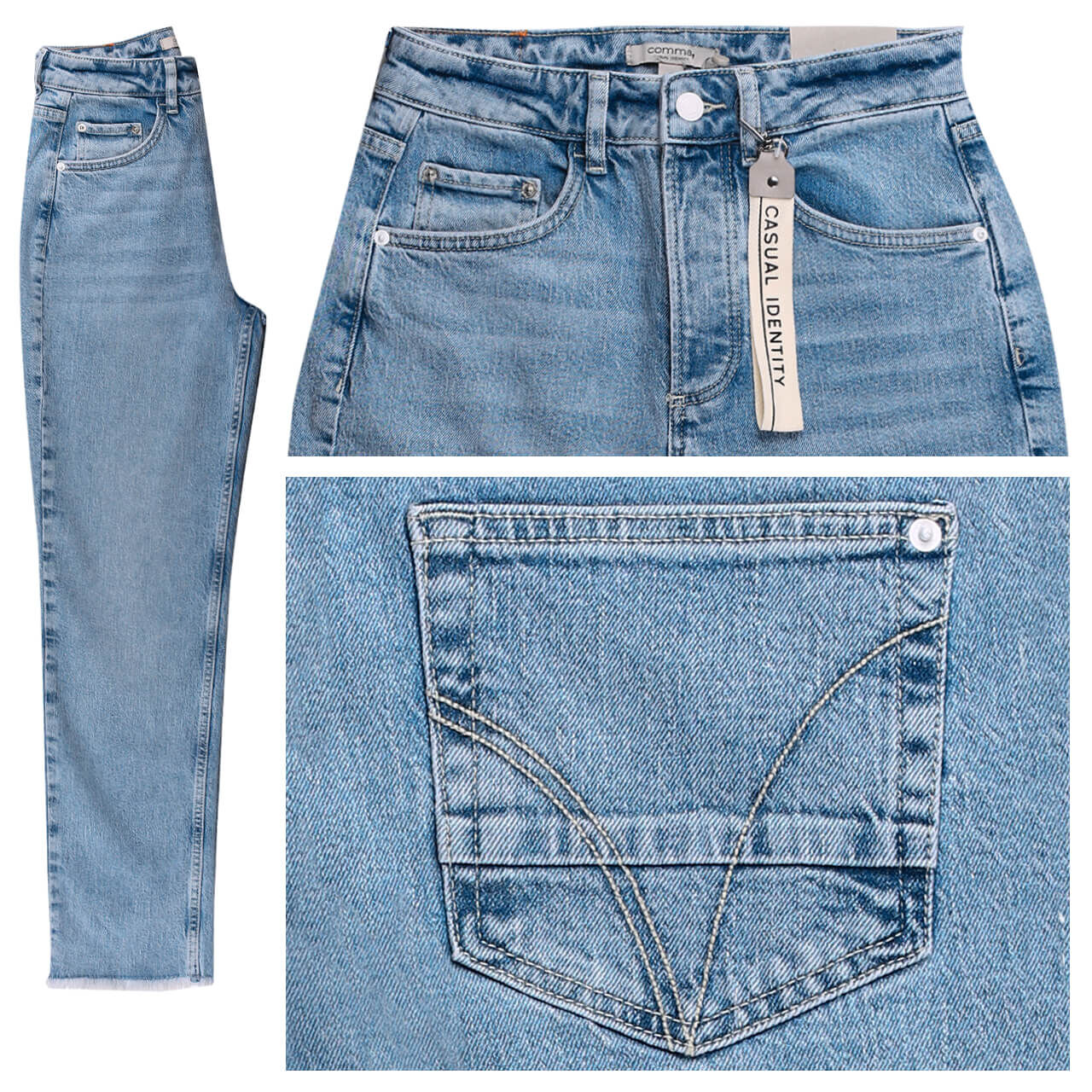 Comma Jeans für Damen in Hellblau verwaschen, FarbNr.: 52Z7