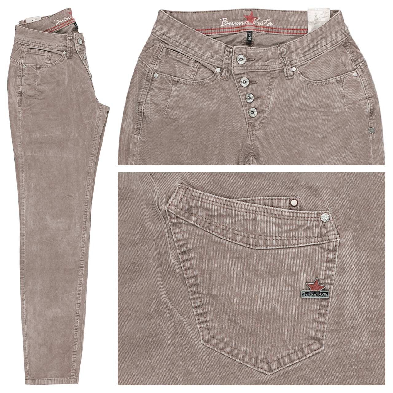Buena Vista Malibu Cropped Fine Cord Ankle Hose stone 