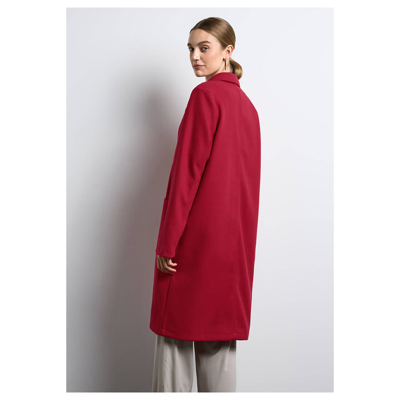 Street One Damen Mantel Cosy Revers Coat carpet red