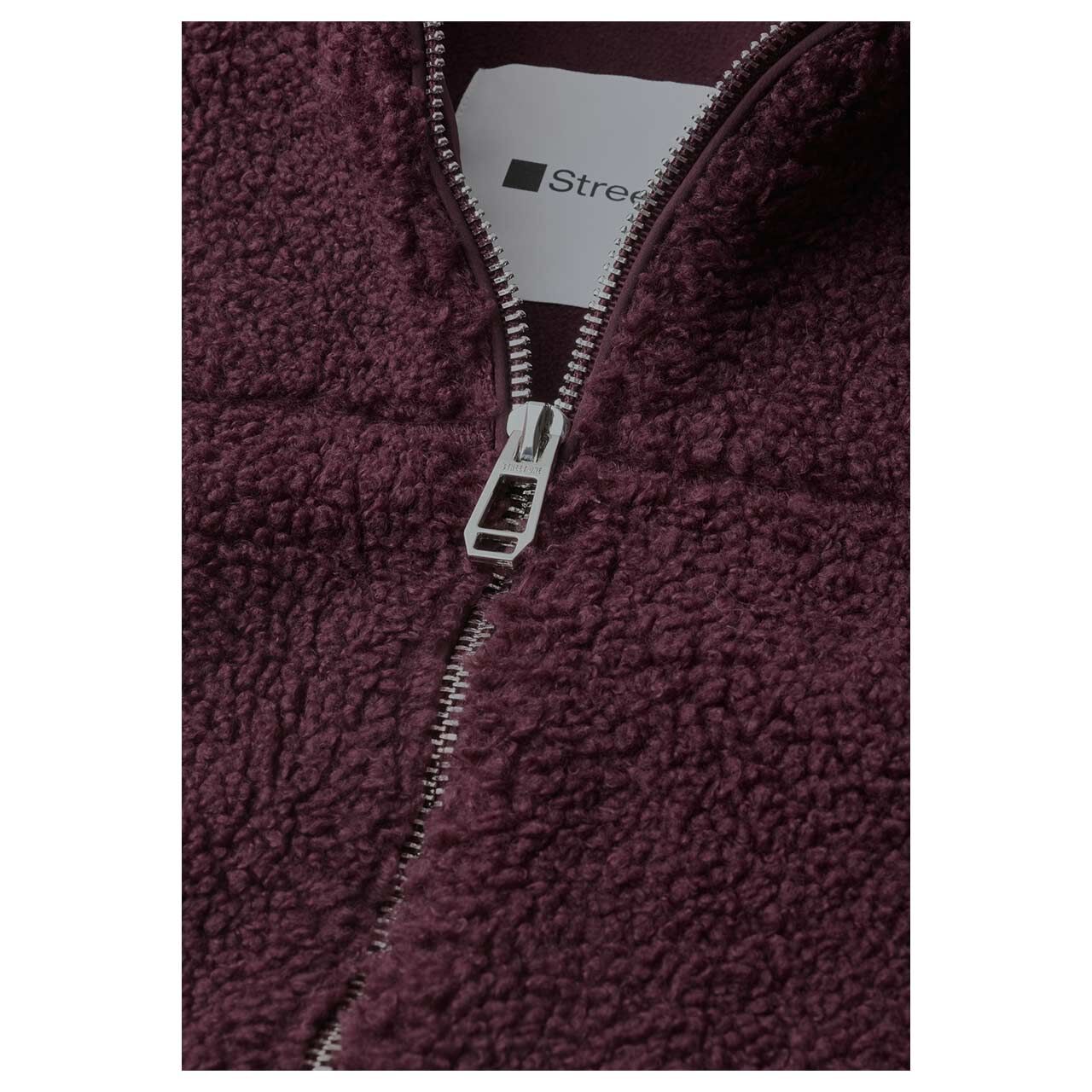 Street One Damen Teddyjacke Short Jacket rustic rouge