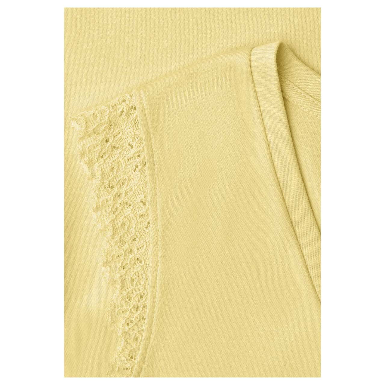 Street One Studio Damen Top V-Neck Lace Frill snap yellow
