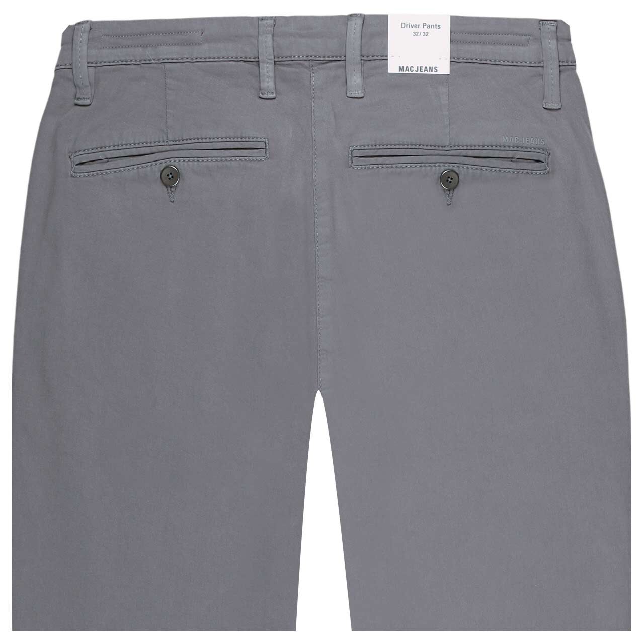 Herren Chino Baumwollhose Flexx Driver Pants von MAC in Grau, detailierte Rückansicht