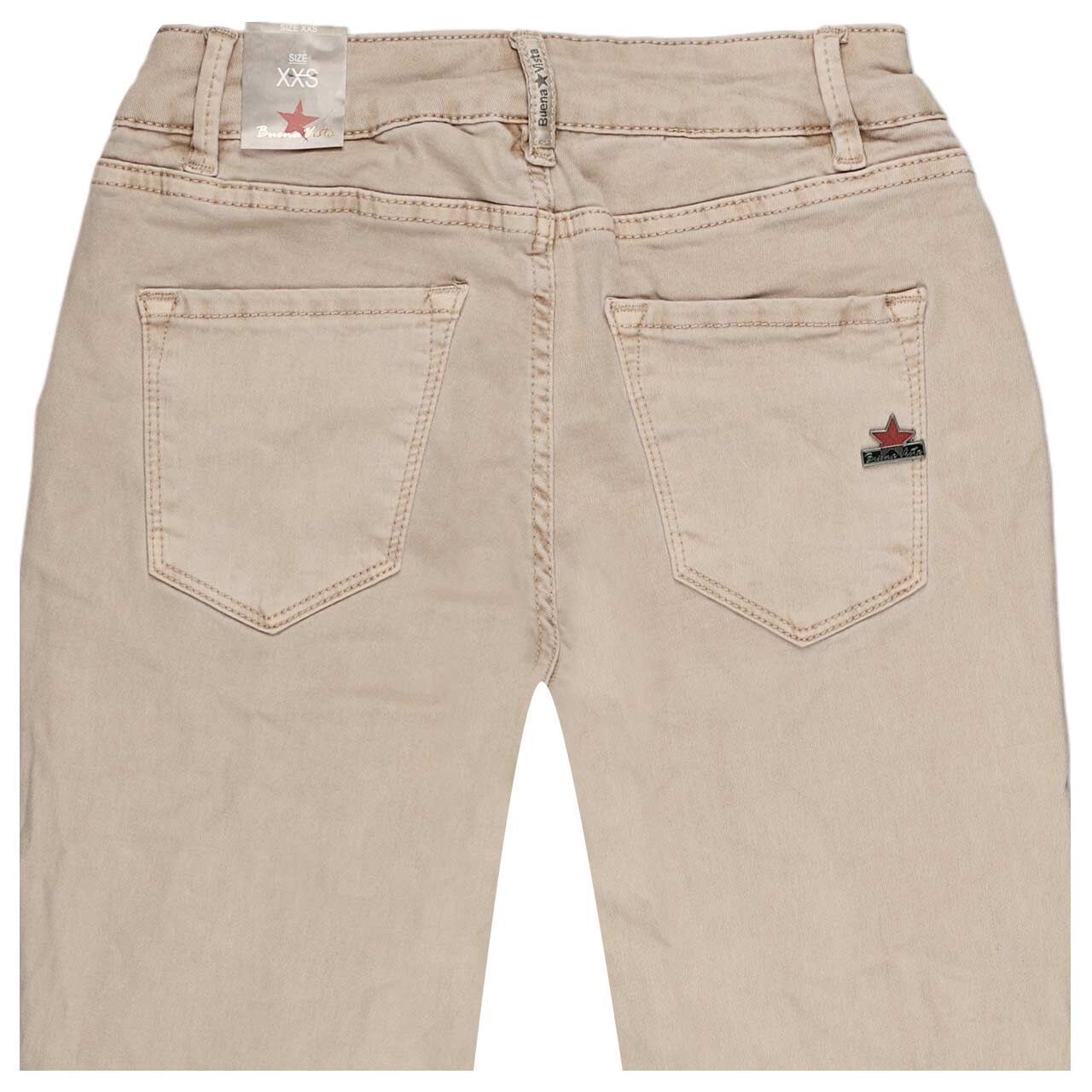 Damen Baumwollhose Italy V 7/8 Stretch Twill von Buena Vista in Beige, Rückansicht