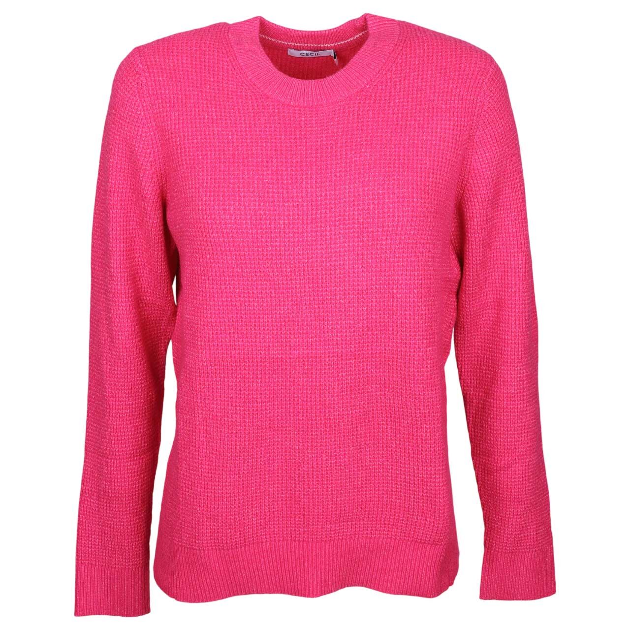 Cecil Damen Pullover Structured Cosy Sweater pink flash melange