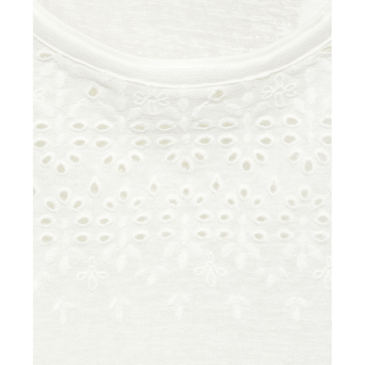 Cecil Damen T-Shirt Embroidery vanilla white