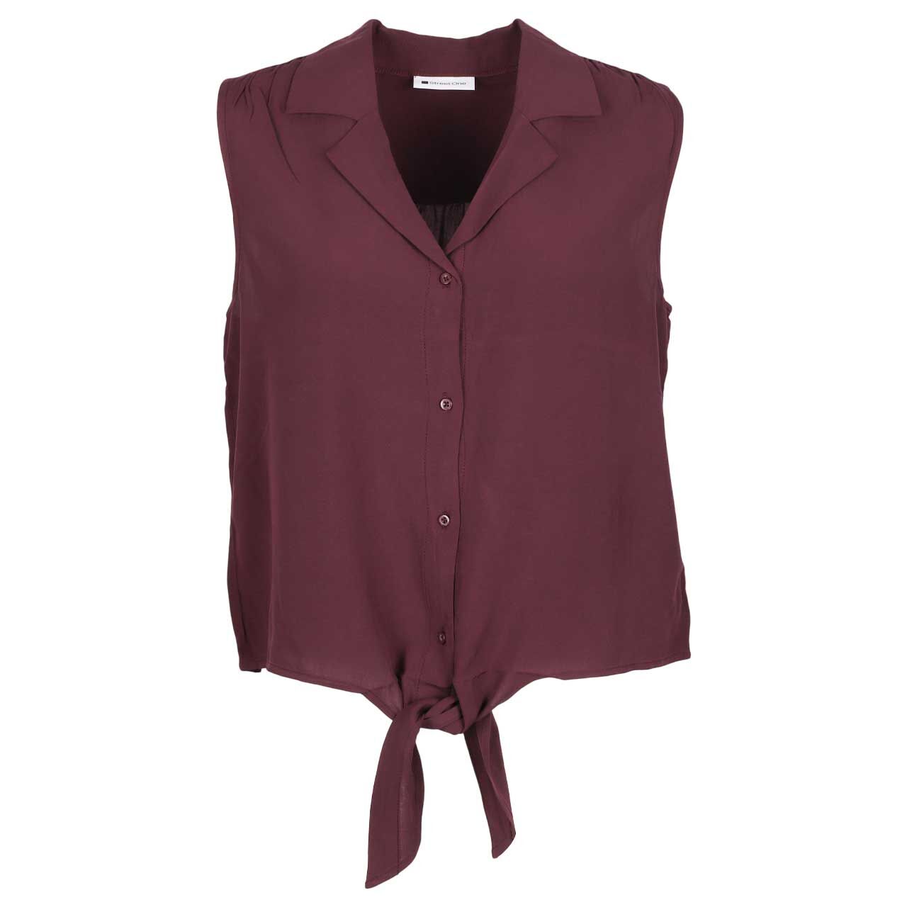 Street One Damen Blusen Top Bowling Collar rustic rouge