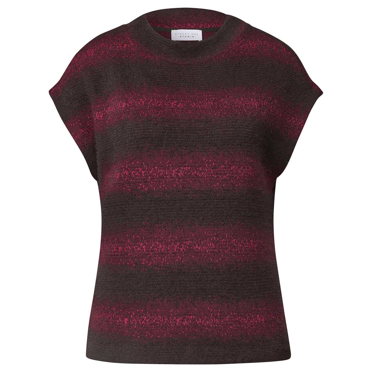 Street One Studio Damen Pullunder Dessin Fluffy charred brown striped