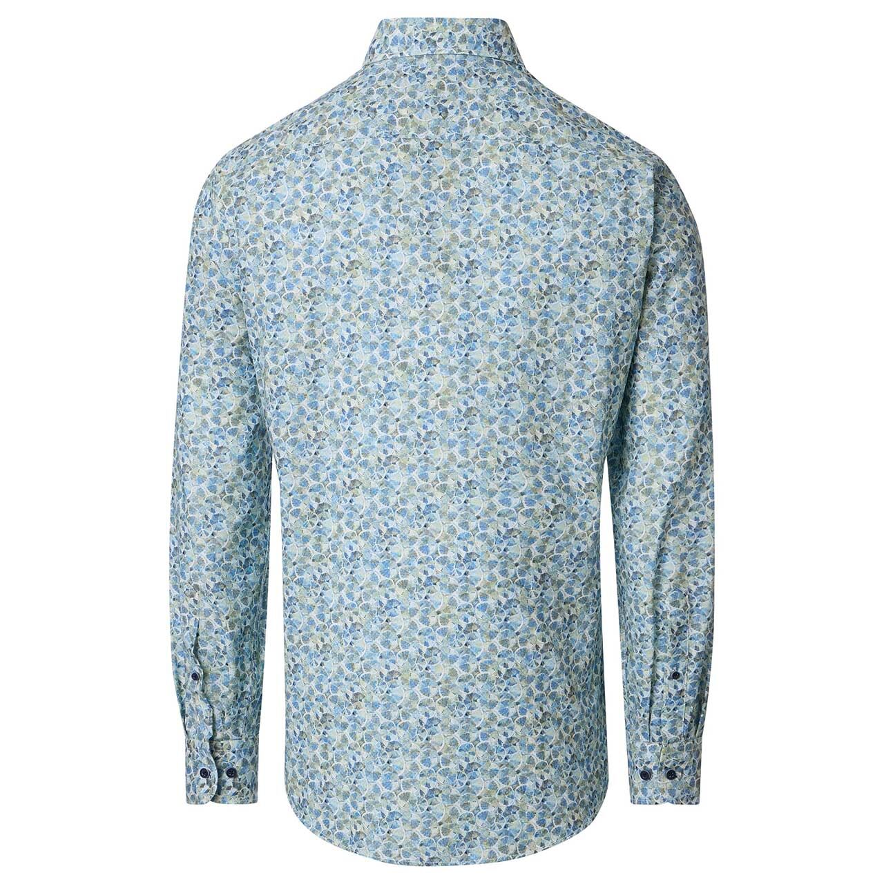 Herren Langarm Hemd von Casa Moda in Grün mit Print, Rückansicht