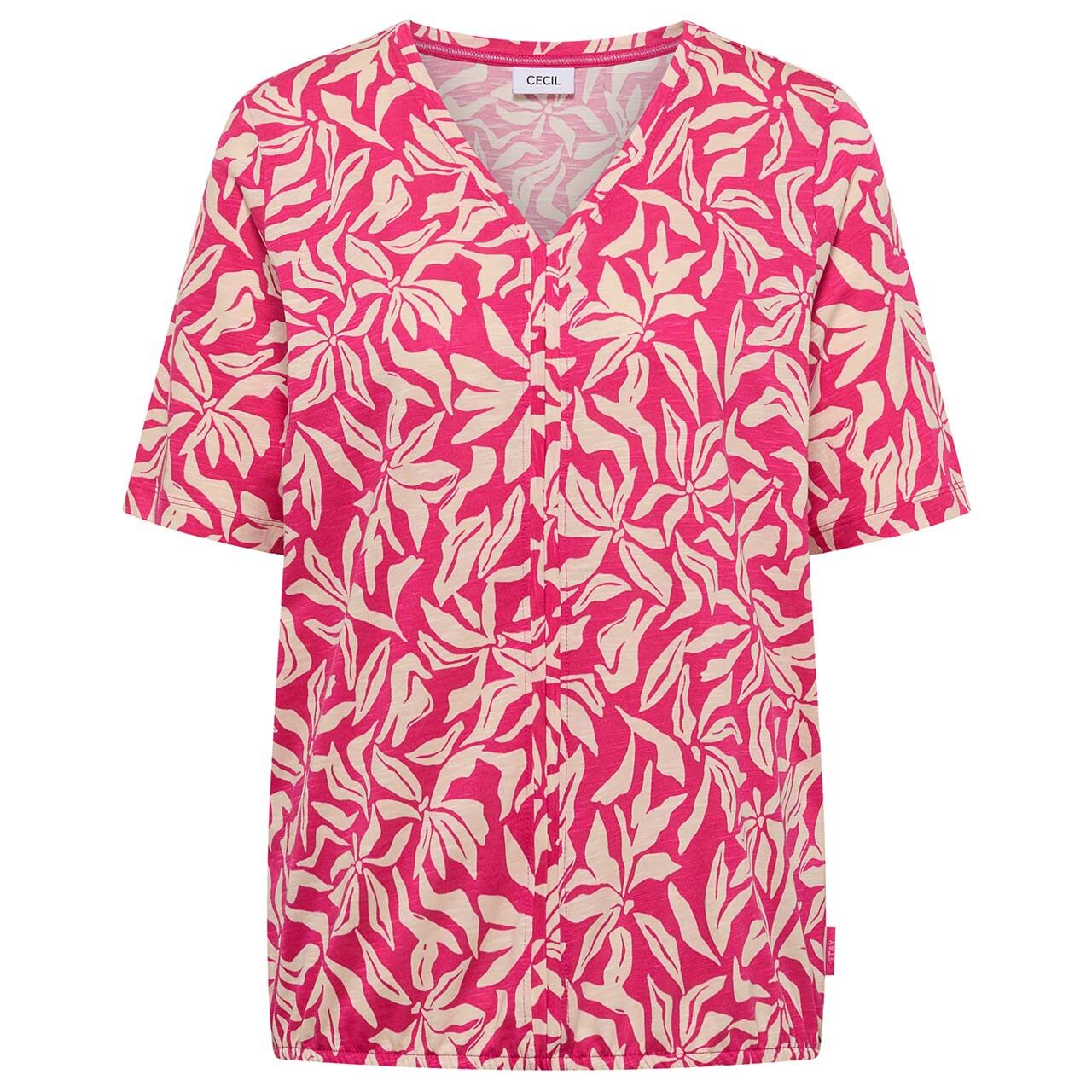 Cecil Damen T-Shirt V-Neck Tunic beetroot pink