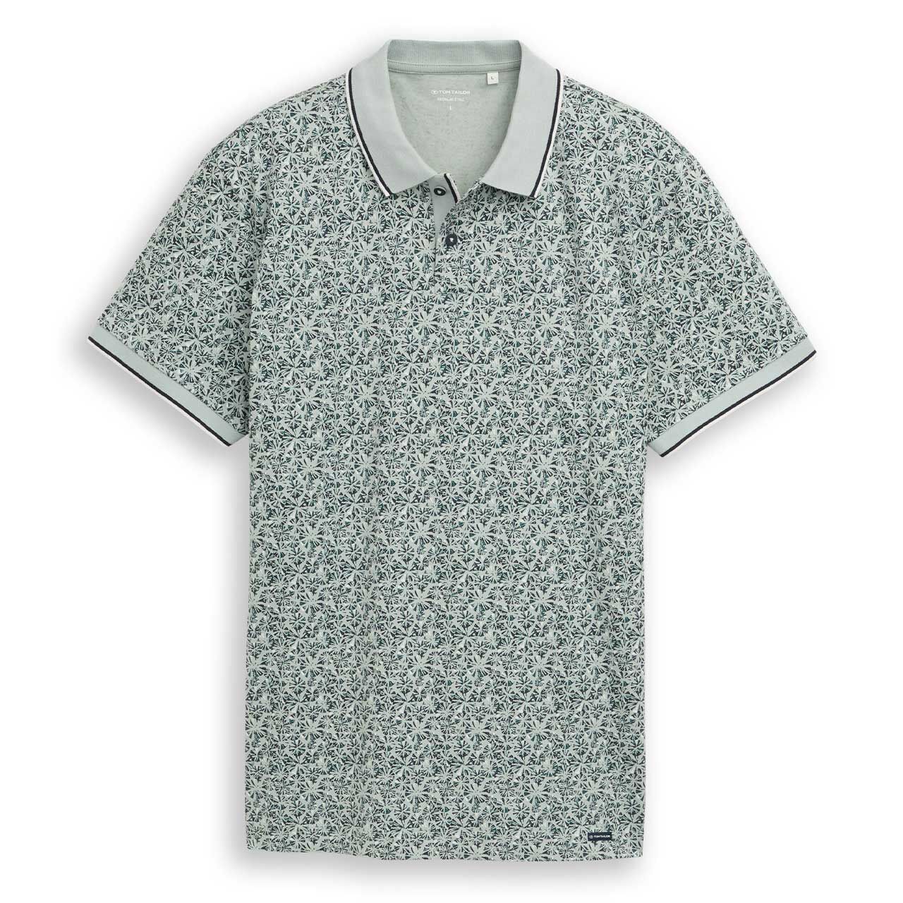 Tom Tailor Herren Piqué Poloshirt mint round design