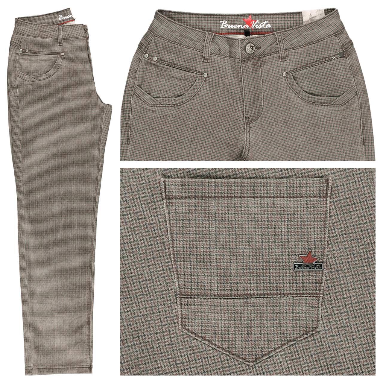 Buena Vista Anna C Straight Cropped Stretch Twill Ankle Baumwollhose minimal check Buena Vista Anna C Straight Cropped Stretch Twill Ankle Baumwollhose minimal check