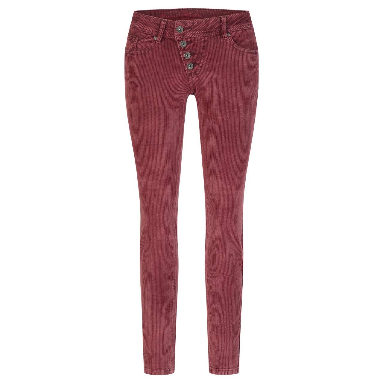 Damen Ankle Hose Malibu Cropped Corduroy in Burgunderrot, Vorderansicht