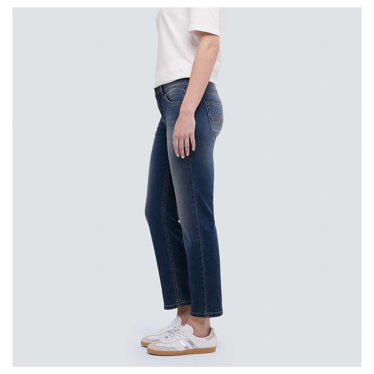MAC Carrie Jeans stormy mid blue brown straight