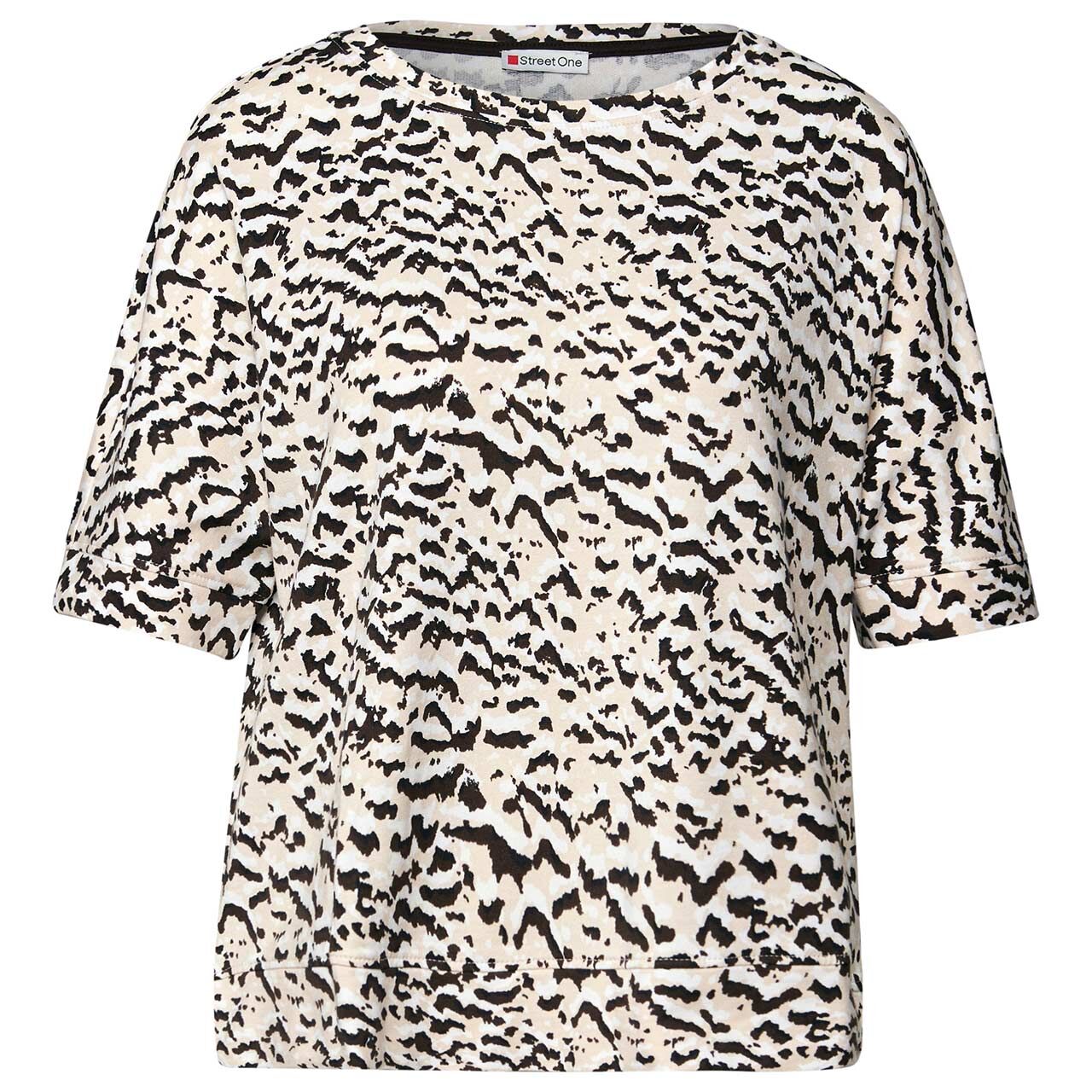 Street One Damen T-Shirt Soft Printed Batwing morning beige