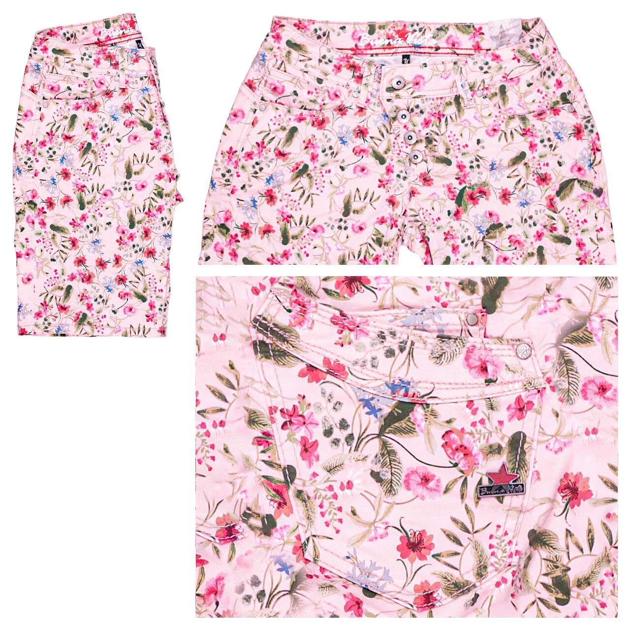 Buena Vista Malibu-Short Stretch Twill Baumwollhose pink garden