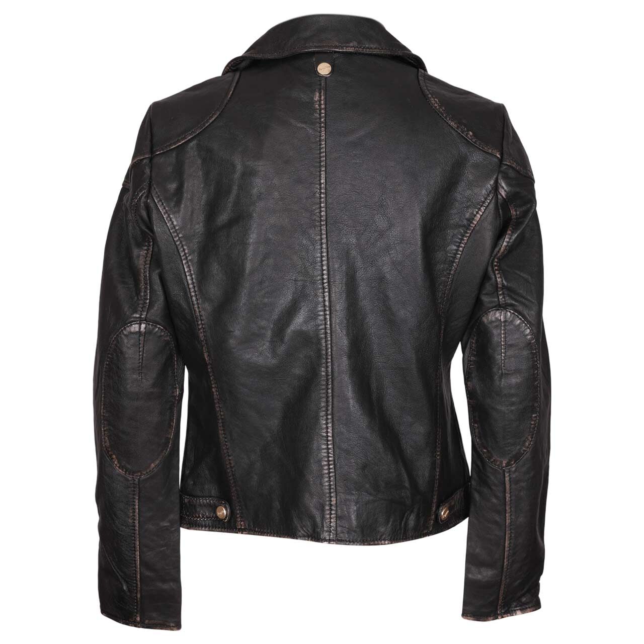 Damen Lederjacke Peetho von Mauritius in Schwarz, Rückansicht