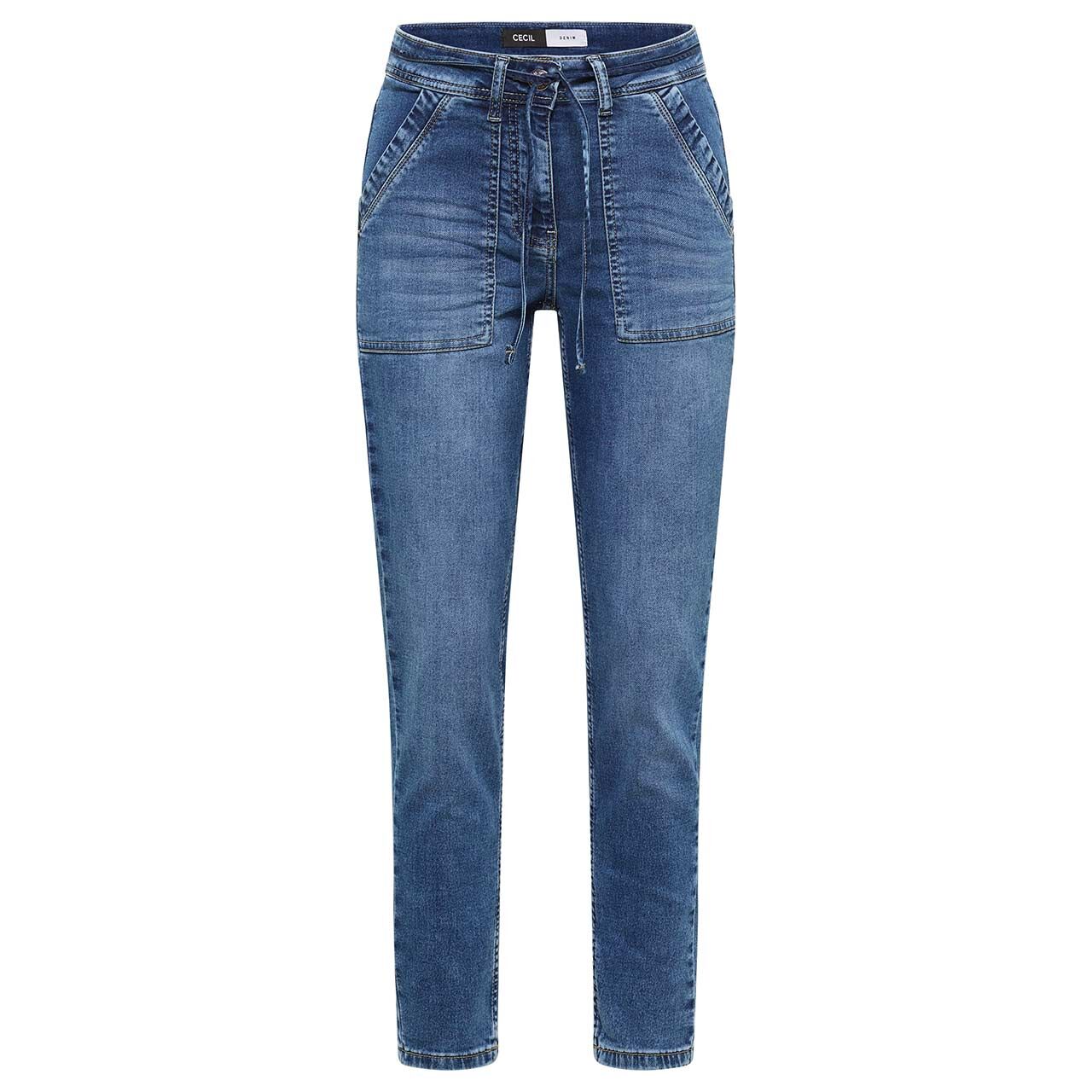 Cecil Tracey Jogg Jeans mid blue used wash