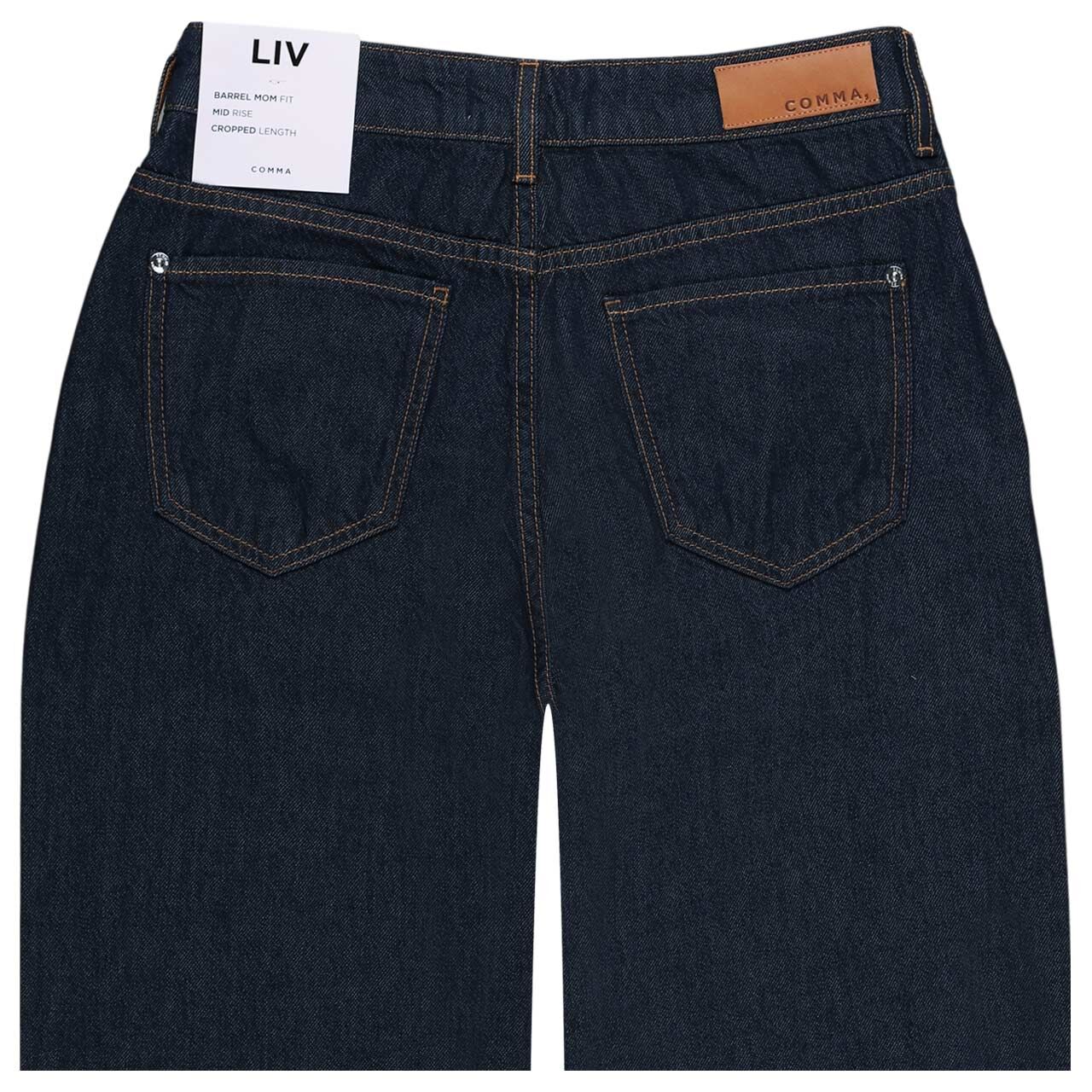 Stretch Damen 7/8 Jeans Liv Barrel von Comma in Dunkelblau, detaillierte Rückansicht