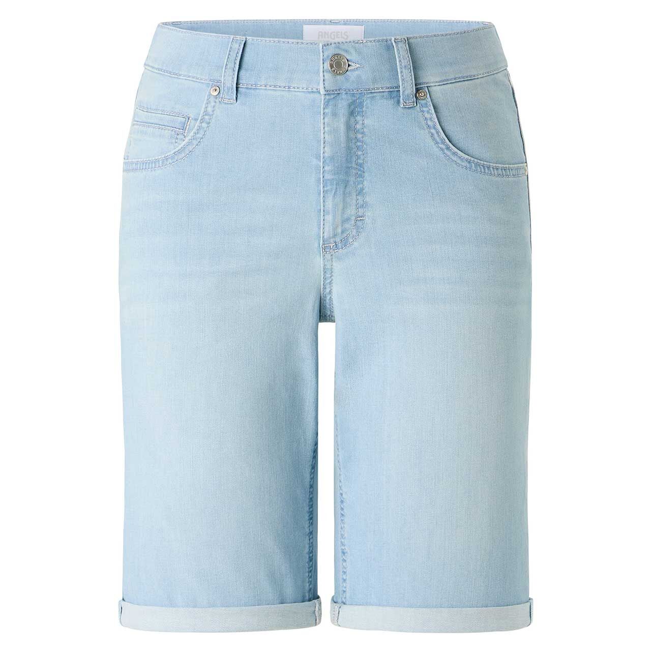 Damen Jeans Bermuda TU von Angels in Hellblau angewaschen, Vorderansicht 