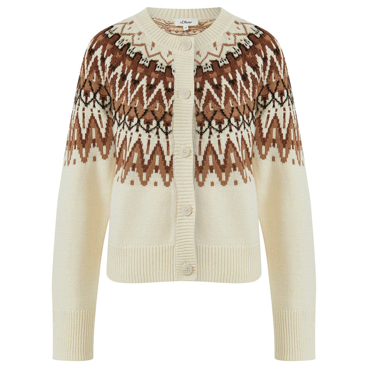 s.Oliver Damen Strickjacke off white knit