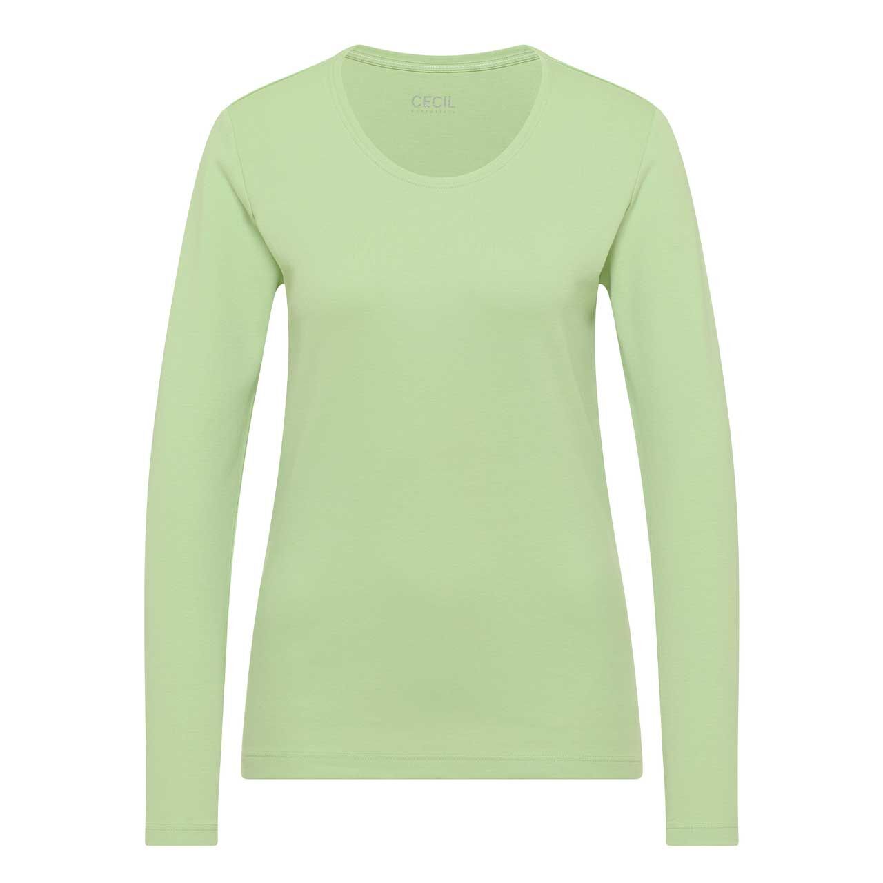 Cecil Damen Langarm Shirt Pia bamboo green