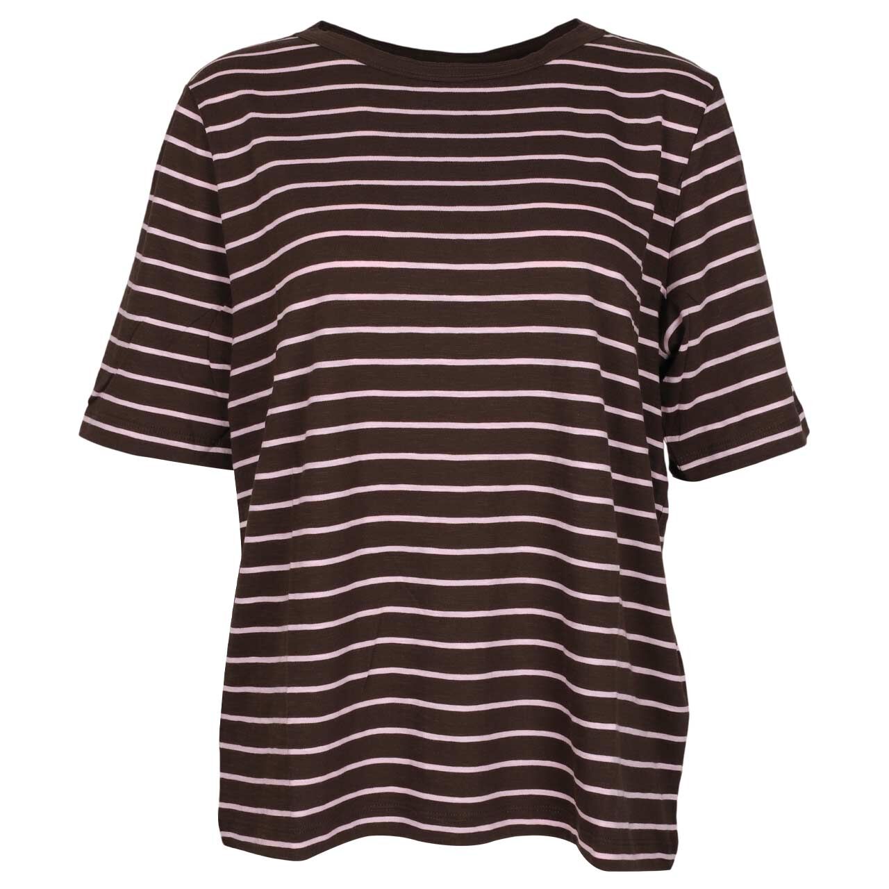 Cecil Damen T-Shirt Striped Slubyarn macchiato brown