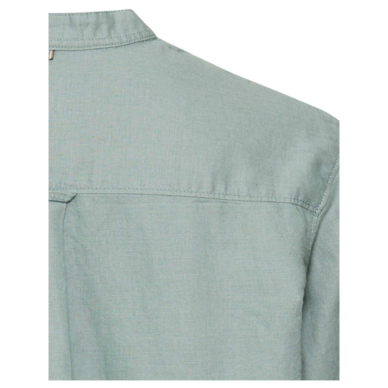 Damen Langarm Leinen Bluse von Camel active in Jadegrün, detaillierte Rückansicht
