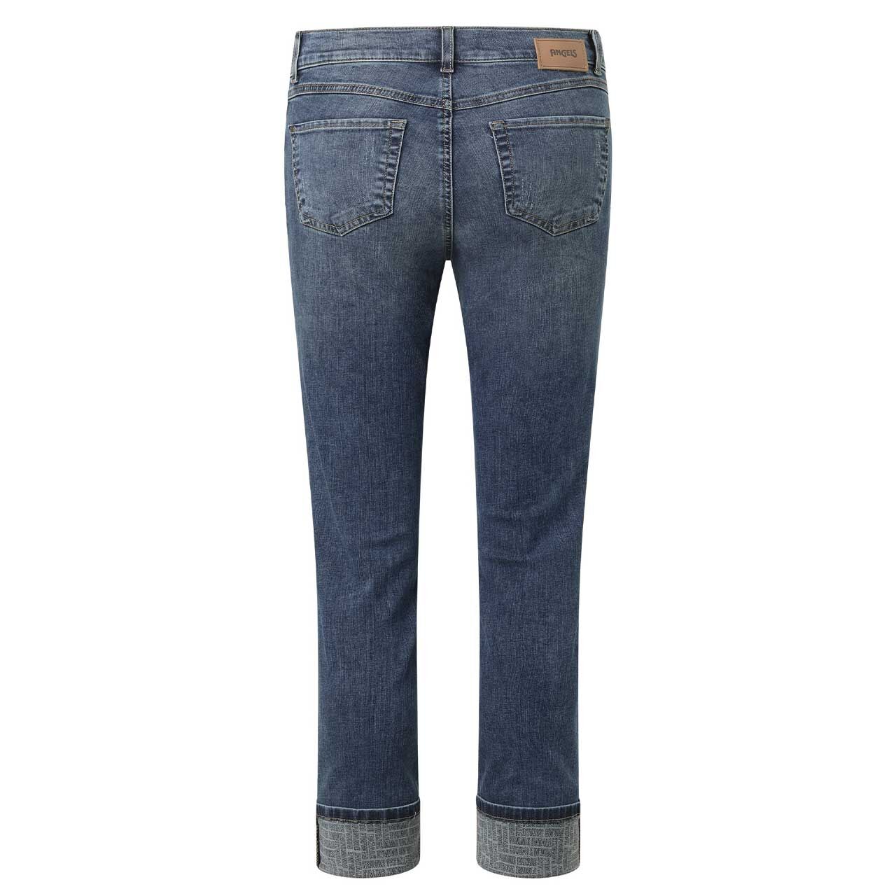 Stretch Damen 7/8 Jeans Cira von Angels in Blau verwaschen mit Destroyed-Effekten, Rückansicht