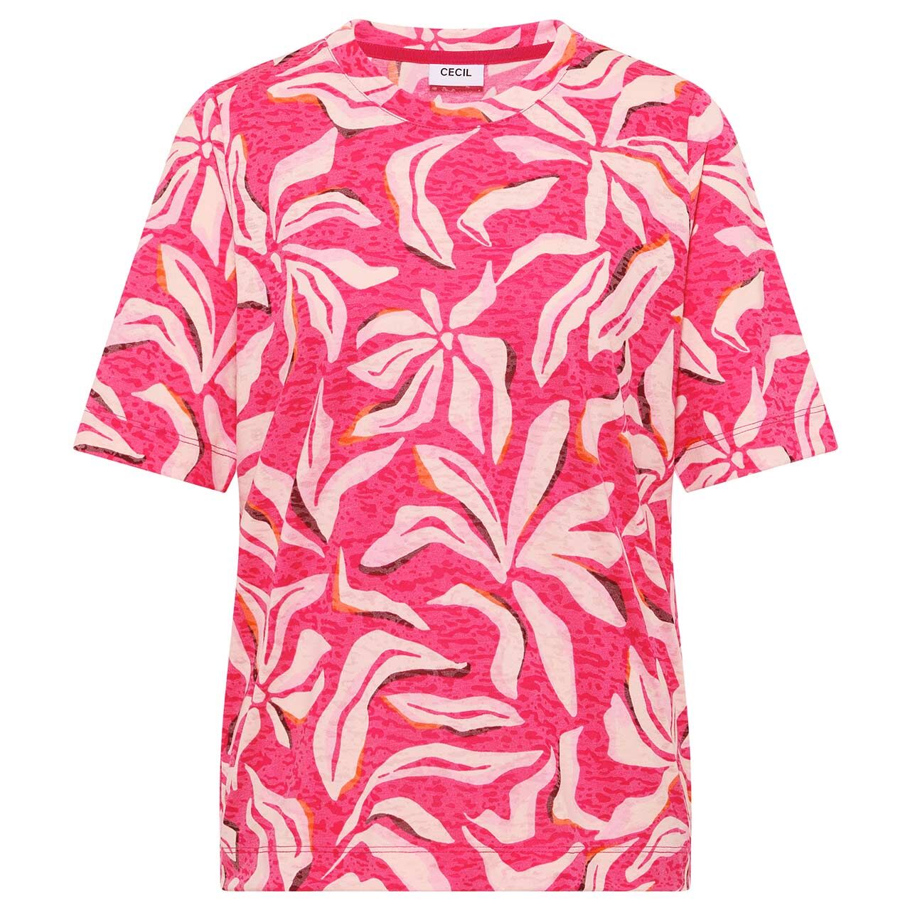 Cecil Damen T-Shirt Burnout beetroot pink
