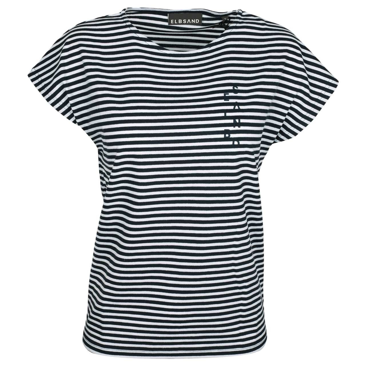 Elbsand Damen T-Shirt Selma coldwater bright white stripe