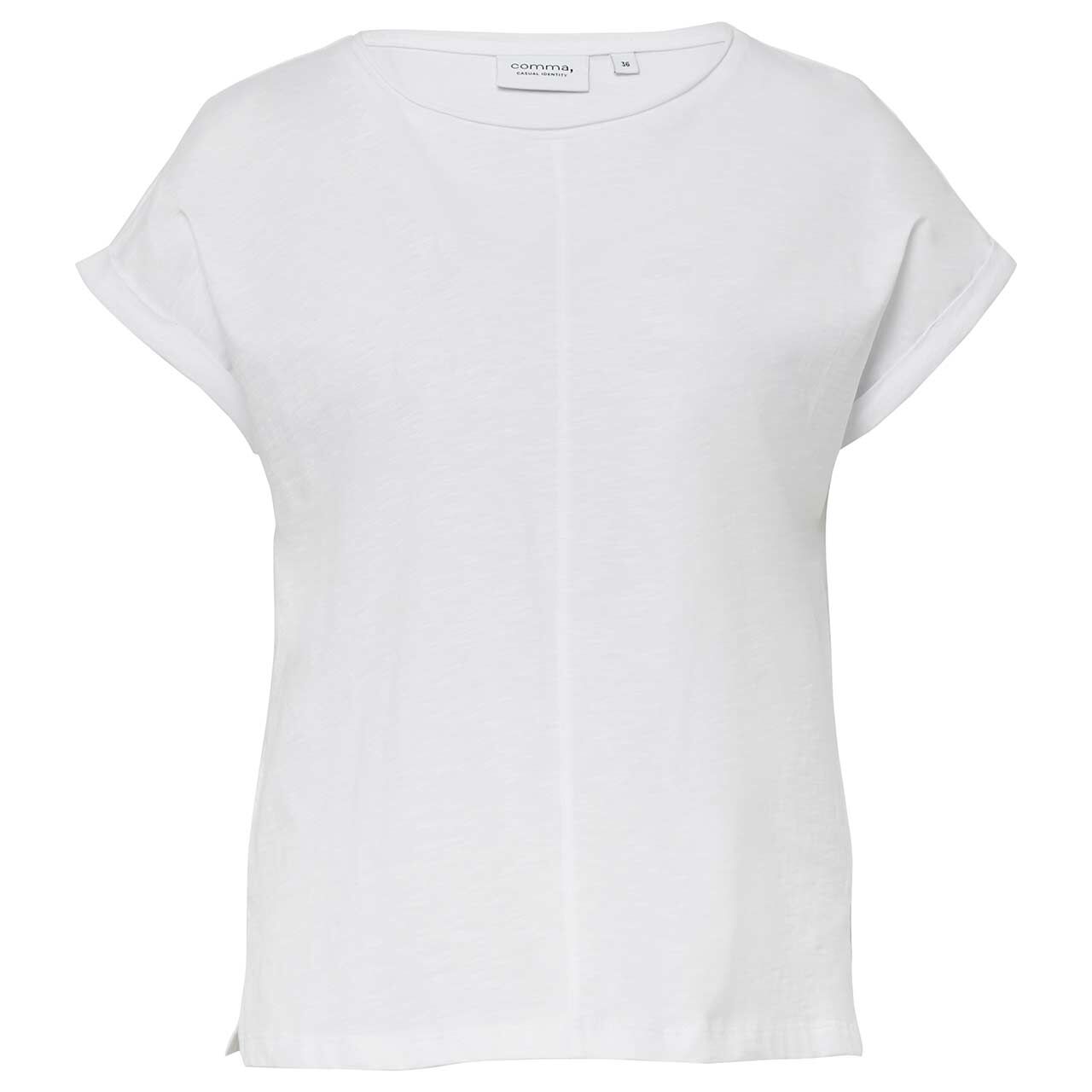 Comma Damen T-Shirt white melange Comma Damen T-Shirt white melange