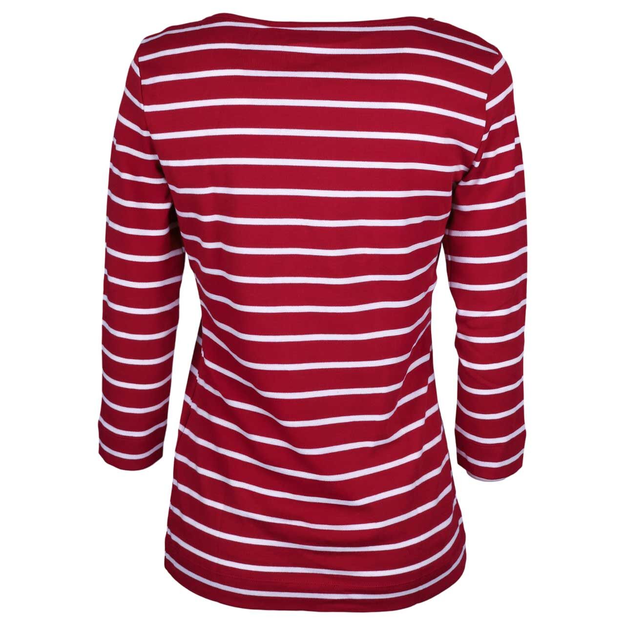 Damen 3/4 Arm Shirt von Munich Freedom in Rot gestreift, Rückansicht
