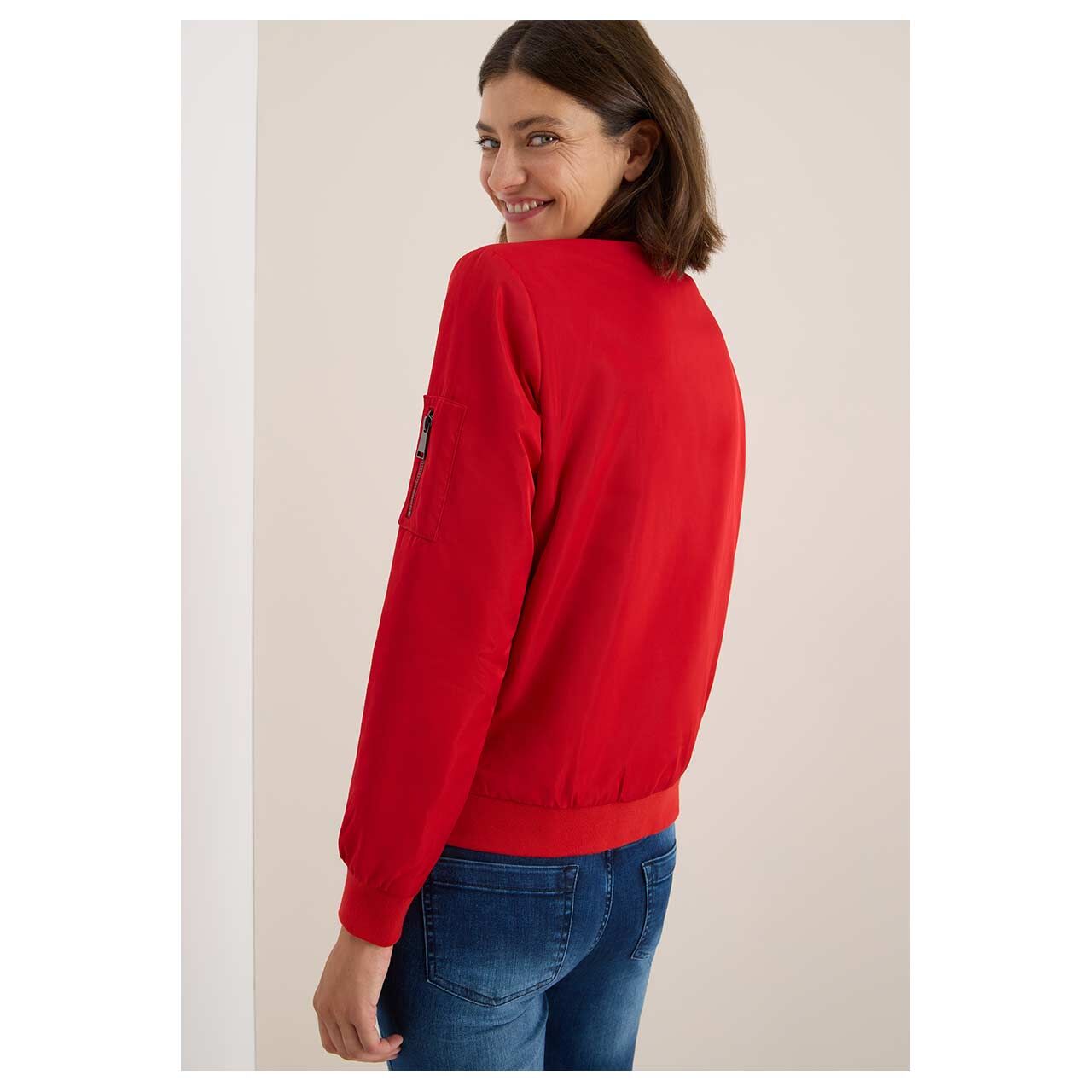 Damen Jacke Nylon Blouson von Cecil in Rot, Rückansicht am Model